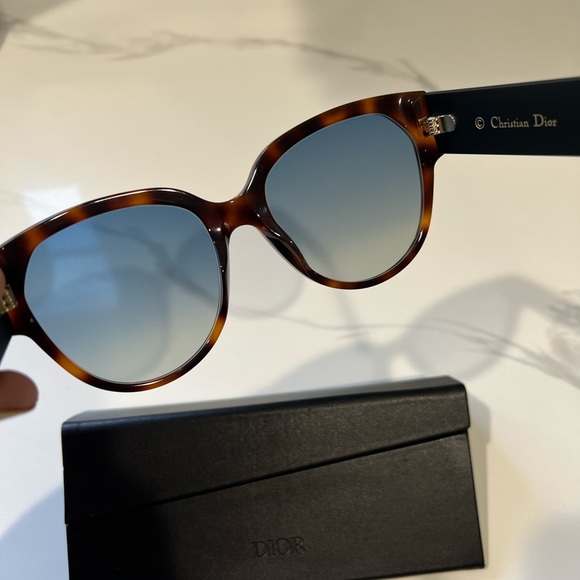 CHRISTIAN DIOR ID2 TURTLE TORTOISE BLACK AUTHENTIC SUNGLASSES 08684 OVERSIZED - Picture 12 of 12